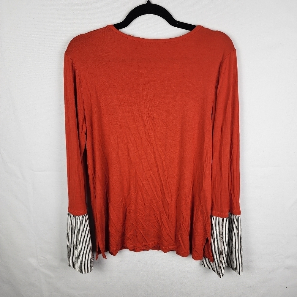 Soft Surroundings Mixed‎ Media Bell Sleevs Tunic Size Medium - Picture 2 of 6